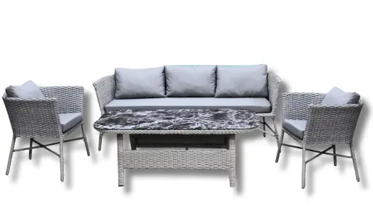CALIFORNIA SALON 3+1+1+TABLE BASSE STRUCTURE ALUMINUM