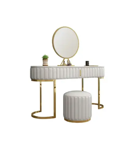 CONSOLE VERSA + MIROIR + POUFF
