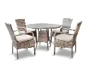 PORTO CAPRI SALLE A MANGER RONDE 100 CM +4 CHAISES TRESSAGE