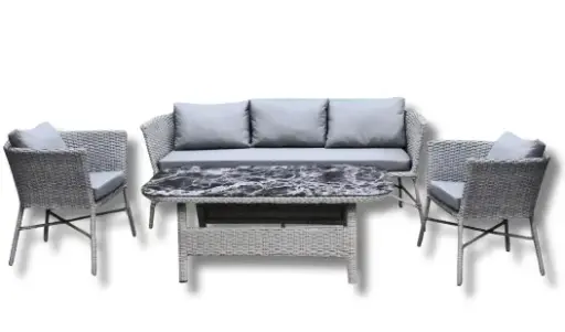 CALIFORNIA SALON 3+1+1+TABLE BASSE STRUCTURE ALUMINUM