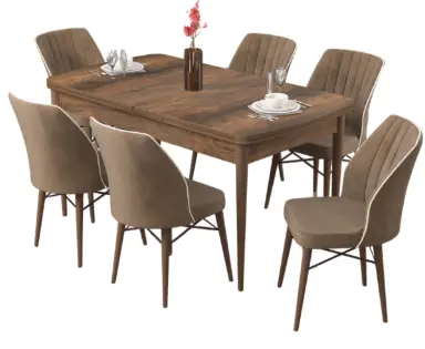 CANARI TABLE À MANGER + 6 CHAISES